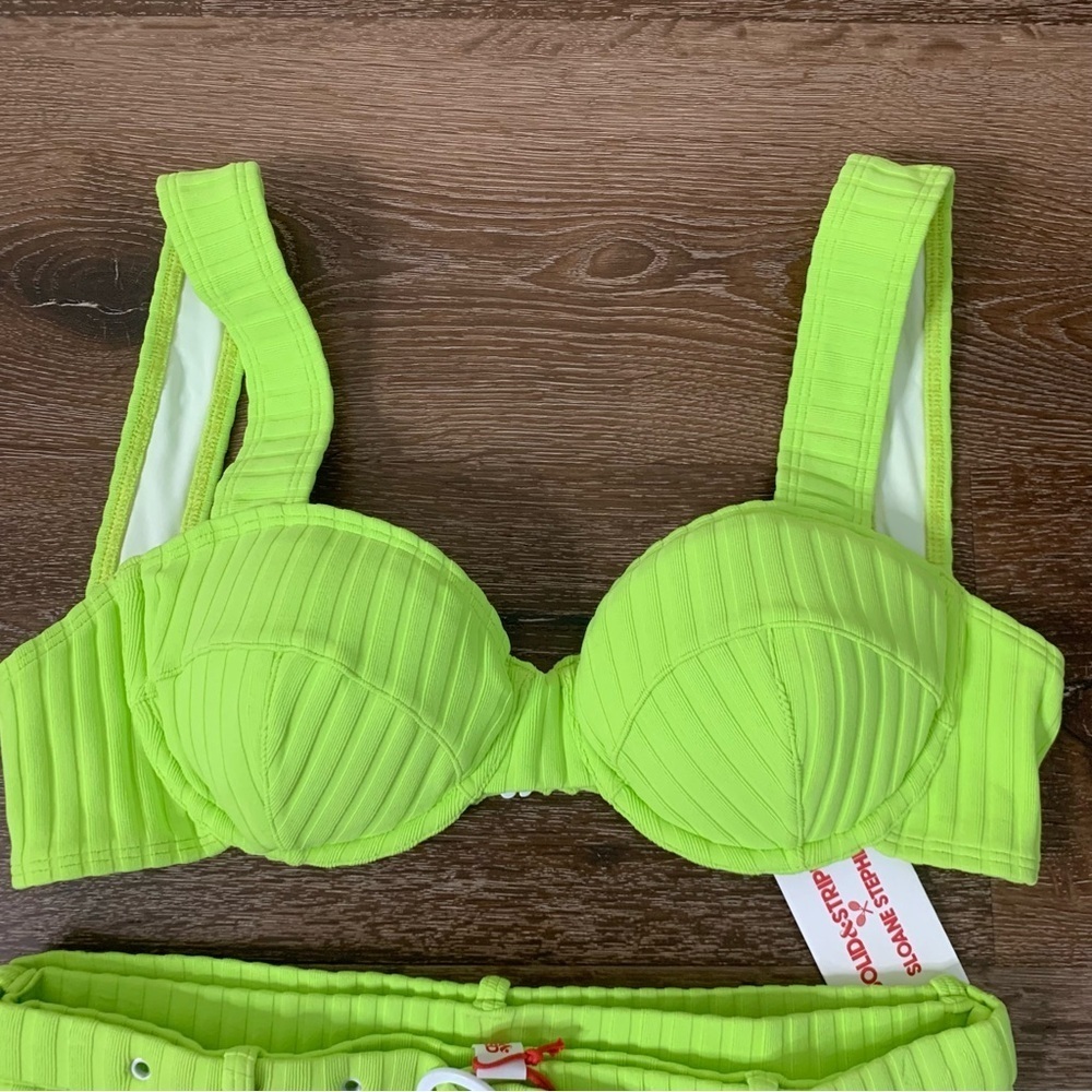 Solid & striped X Sloane Stephen’s women’s Jozy ribbed belted bikini swimsuit M - Picture 5 of 11